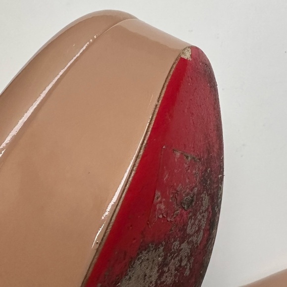 🌺Authentic CHRISTIAN LOUBOUTIN 🌺👠 Bianca 120 Patent calf Nude size 38.5 - Picture 15 of 16